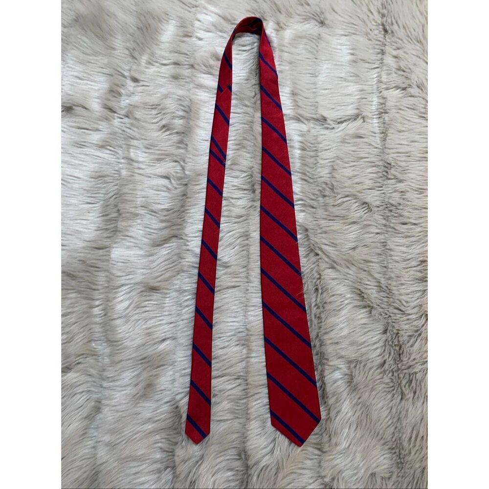POLO by Ralph Lauren Tie Red / Navy Striped Silk Necktie